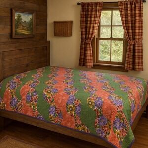 "Garden Pathways" Vintage Quilt – 57 x 85 inches‎  #87